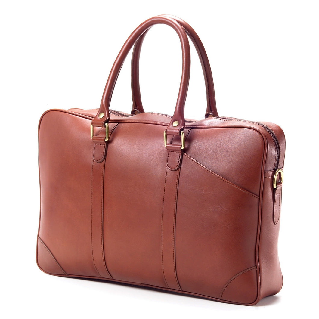 Slim Leather Top Handle Briefcase