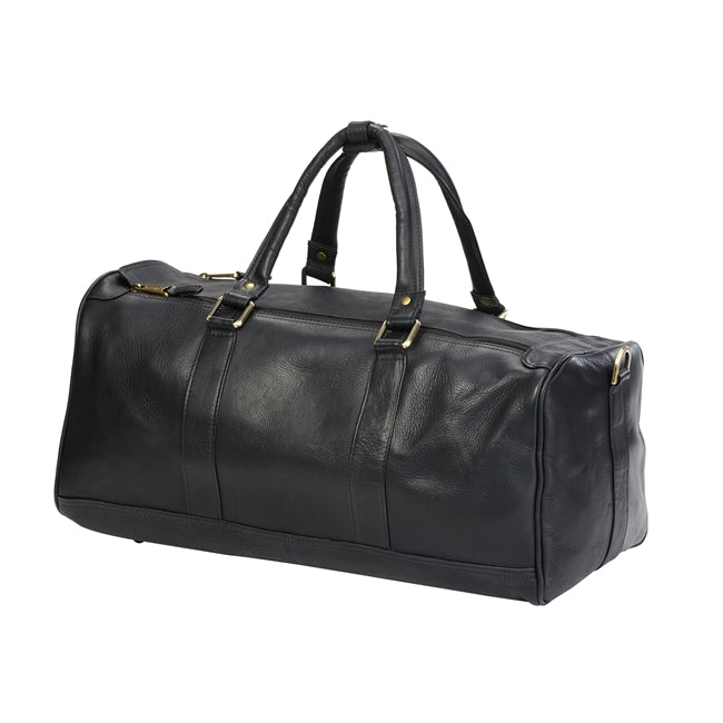 Leather barrel best sale duffel bag