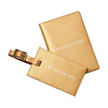 Load image into Gallery viewer, Leather Travel Set with Quote - CL Gold
