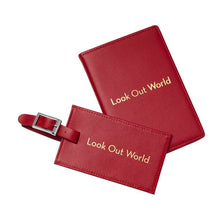 Load image into Gallery viewer, Leather Travel Set with Quote - CL Red
