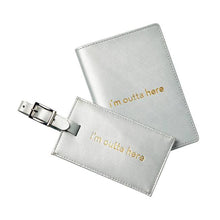 Load image into Gallery viewer, Leather Travel Set with Quote - CL Silver
