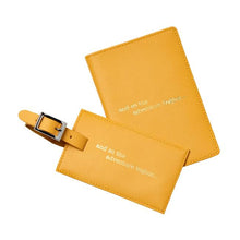 Load image into Gallery viewer, Leather Travel Set with Quote - CL Yellow
